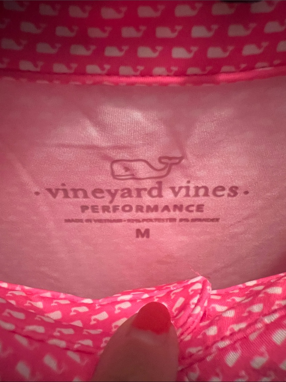 Vineyard Vines Men's Hot Pink Micro-Pattern Performance Polo - Picture 3 of 6
